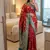 red soft silk blend saree with zari weaving meenakari design