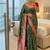 green soft silk blend saree with zari weaving meenakari design