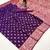 wine soft banarasi silk saree with zari weaving meenakari design