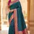 teal blue soft banarasi silk saree with zari weaving meenakari design