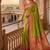 parrot green soft banarasi silk saree with zari weaving meenakari design