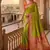 parrot green soft banarasi silk saree with zari weaving meenakari design