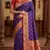 violet soft banarasi silk saree with zari weaving meenakari design