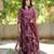 Maroon rayon printed designer kurta set with dupatta