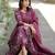 Maroon rayon printed designer kurta set with dupatta