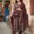 Maroon rayon printed designer kurta set with dupatta
