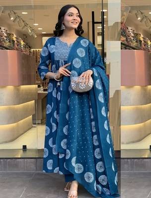 Morpich rayon embroidered designer kurta set with dupatta 2