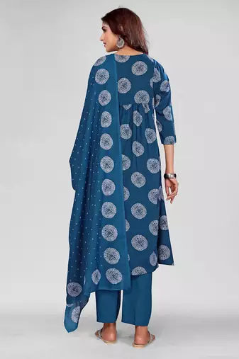 Morpich rayon embroidered designer kurta set with dupatta