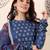 Blue rayon printed designer kurta set with dupatta