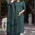 Bottle green rayon printed designer kurta set with dupatta