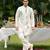 Ivory printed chanderi kurta jacket set