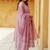 Baby pink rayon printed designer kurta set with dupatta