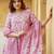 Baby pink rayon printed designer kurta set with dupatta