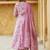 Baby pink rayon printed designer kurta set with dupatta