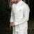 Ivory embroidered linen nehru jacket set