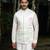 Ivory embroidered linen nehru jacket