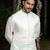 Ivory embroidered linen nehru jacket