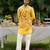 Yellow embroidered organza kurta jacket set