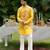 Yellow embroidered organza kurta jacket set