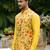 Yellow embroidered organza kurta jacket set