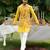 Yellow embroidered organza kurta jacket set
