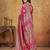 Pink wiving work printed fancy saree with blouse