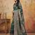 Green wiving work printed fancy saree with blouse