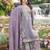  purple organza kurta palazzo set v neck