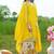  yellow chinon kurta palazzo set notch neck