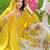  yellow chinon kurta palazzo set notch neck