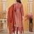  rust chinon kurta palazzo set round neck
