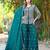  green chinon kurta palazzo set v neck