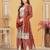  rust chinon kurta palazzo set round neck
