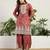  rust chinon kurta palazzo set round neck