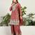  rust chinon kurta palazzo set round neck
