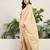  cream chinon kurta palazzo set sweet heart neck