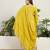  yellow chinon kurta palazzo set notch neck