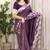 Purple soft silk blend banarasi jacuard work designer saree with blouse