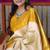 Light yellow soft silk blend banarasi jacuard work designer saree with blouse