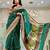 Green soft silk blend banarasi jacuard work designer saree with blouse