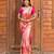 Peach soft silk blend banarasi jacuard work designer saree with blouse