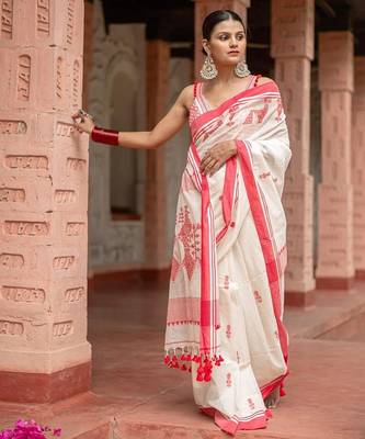 Wine silk blend banarasi jaquard designer saree with blouse 2