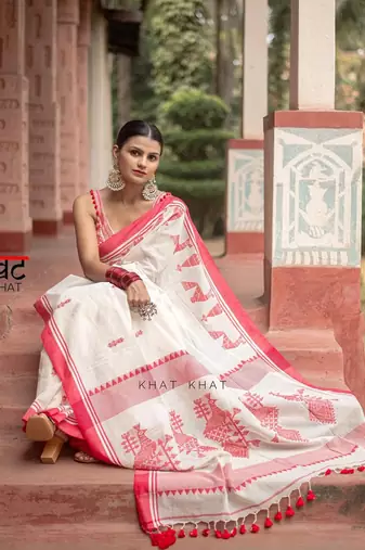 Wine silk blend banarasi jaquard designer saree with blouse