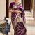 Purple soft silk blend banarasi jacuard work designer saree with blouse