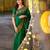 Green soft silk blend banarasi jacuard work designer saree with blouse