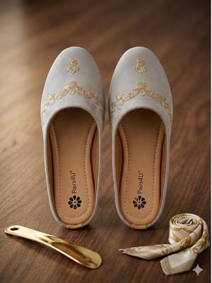  women embellished ethnic mules canvas upper with embroidered pattern 3