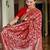 Red soft silk blend banarasi jacuard work designer saree with blouse