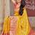 Yellow soft silk blend banarasi jacuard work designer saree with blouse