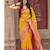 Yellow soft silk blend banarasi jacuard work designer saree with blouse