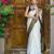 Off white soft silk blend banarasi jacuard work designer saree with blouse